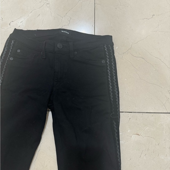 Black Hudson jeans with leather sides - Picture 3 of 4